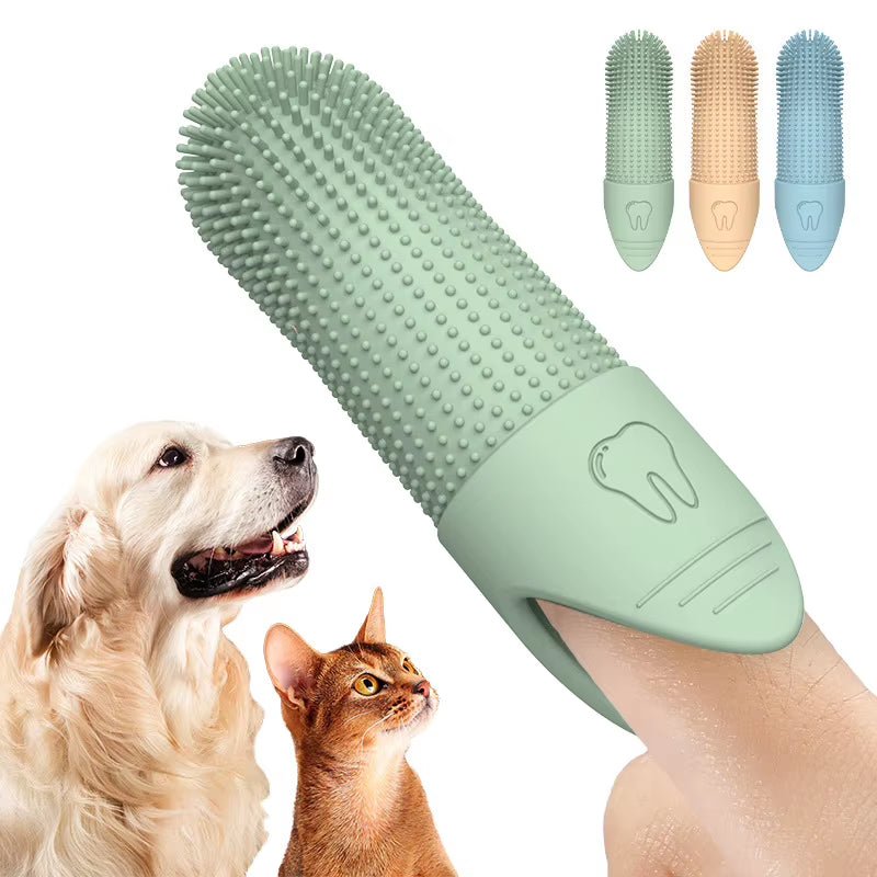 Hunde-Zahnbürste 360° – Silikon-Fingerzahnbürste für Hunde & Katzen