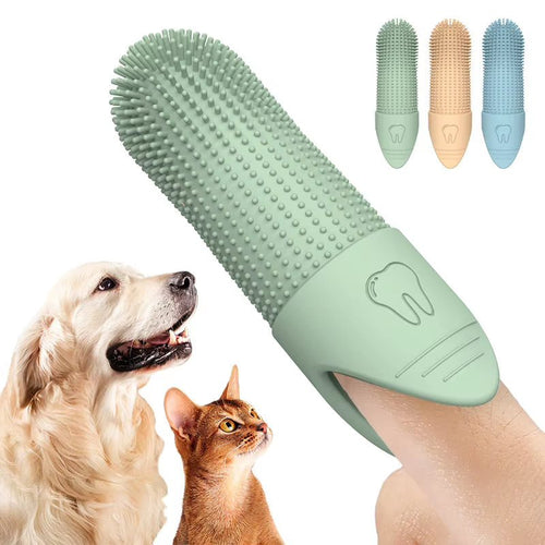 Hunde-Zahnbürste 360° – Silikon-Fingerzahnbürste für Hunde & Katzen