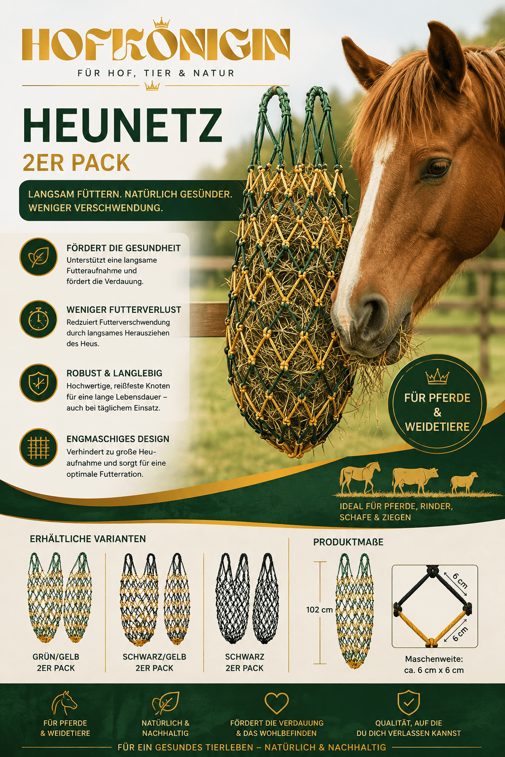Heunetz-Set für Pferde – 2er Pack