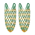 2Pcs/Set Durable Slow Feed Hay Net Large Capacity Hanging Horse Hay Bag 40Inch Hay Feeder Bag Equestrian Accessory