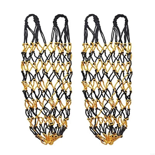 2Pcs/Set Durable Slow Feed Hay Net Large Capacity Hanging Horse Hay Bag 40Inch Hay Feeder Bag Equestrian Accessory